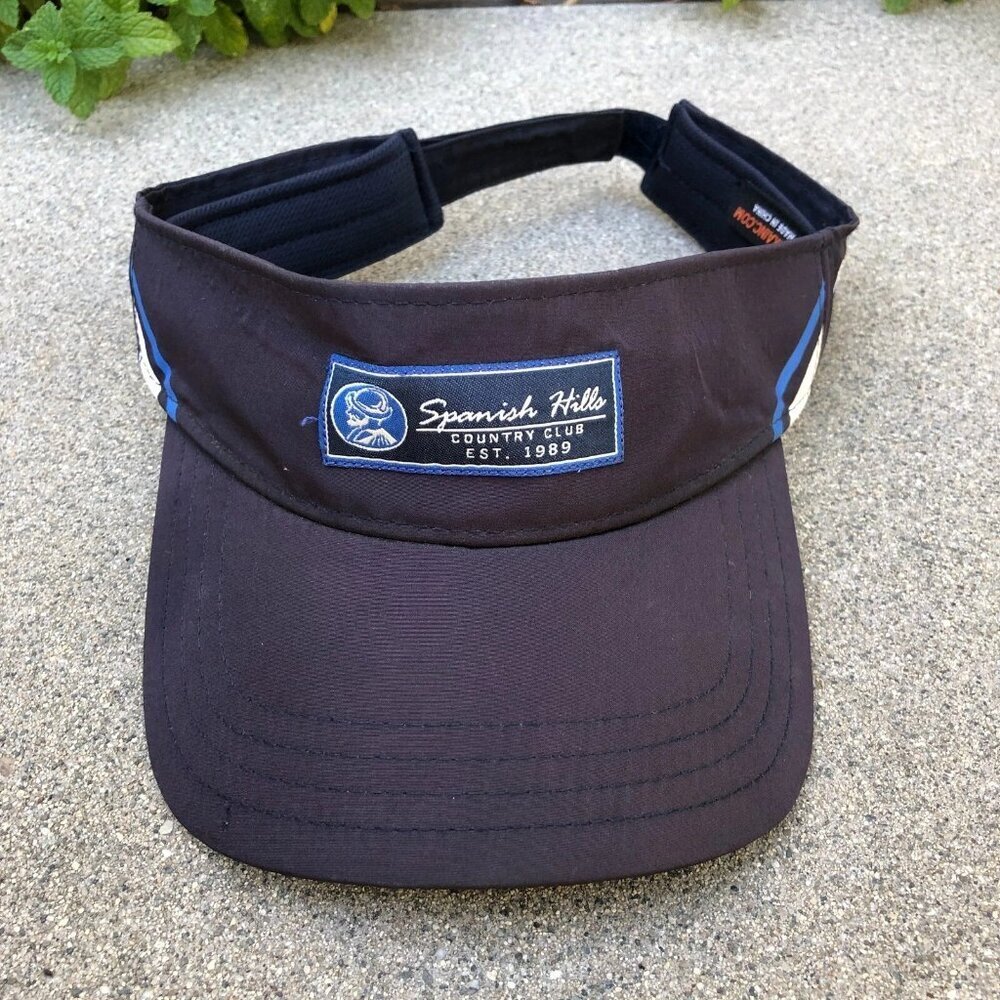 VTG PUKKA SPANISH HILLS Country Club Visor Hat Men's Black Camarillo Cap​​